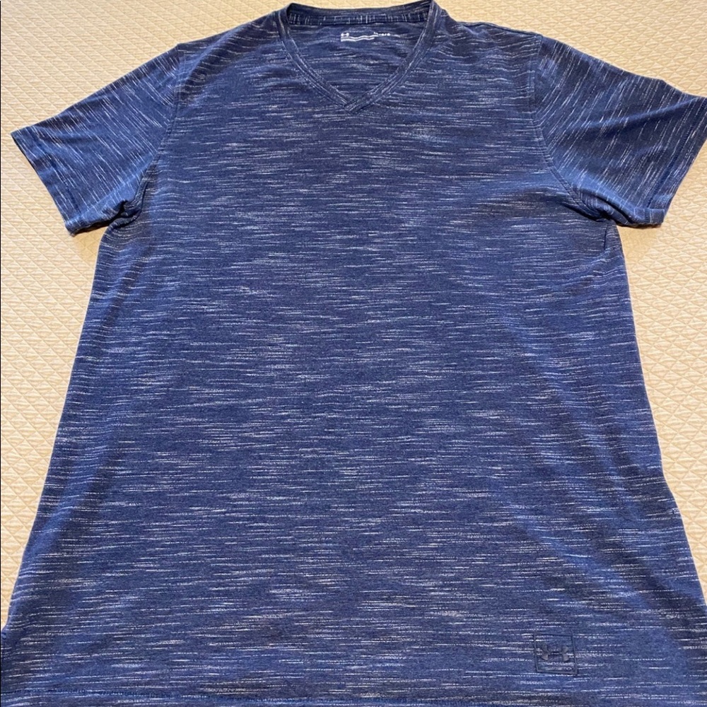 Men's Large Under Armour Heathered Blue V-Neck T-Shirt